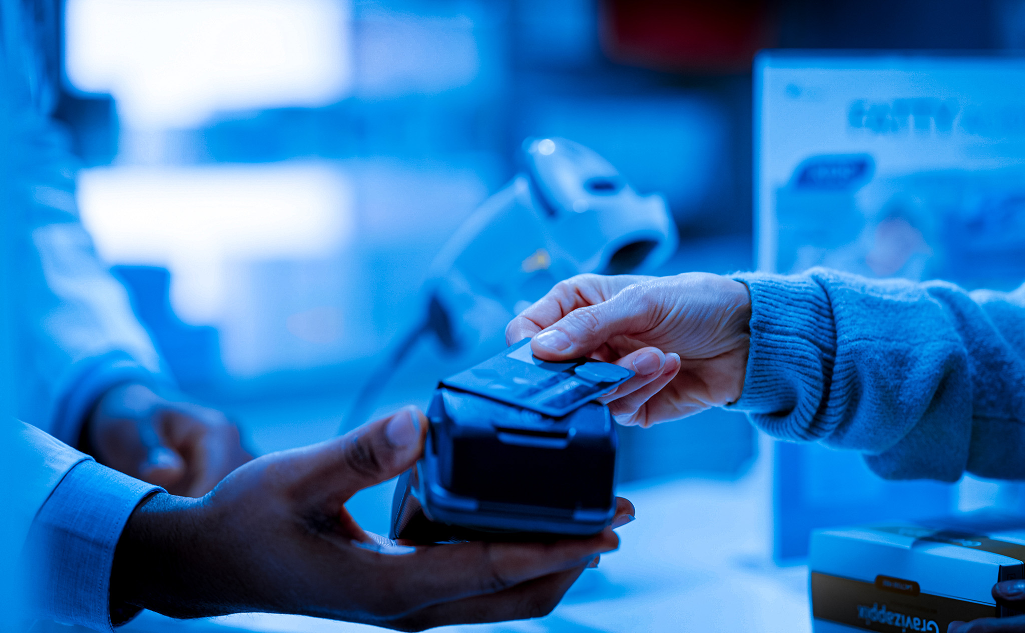 Photo showing a payment transaction in a store