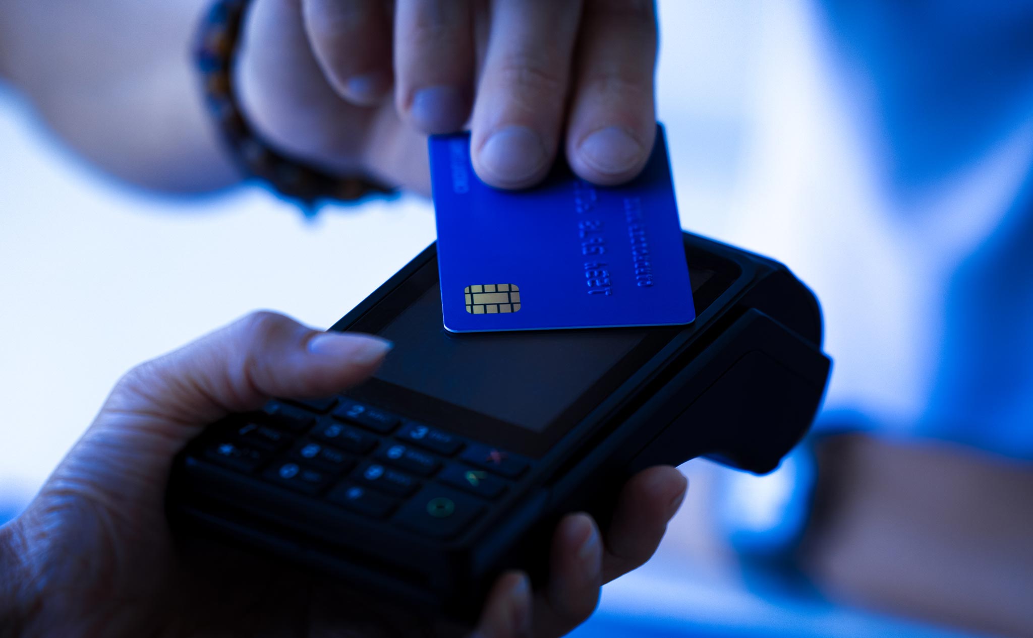Photo of a payment transaction with a CC