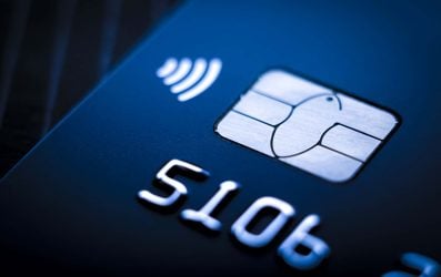 Photo of a credit card with a chip